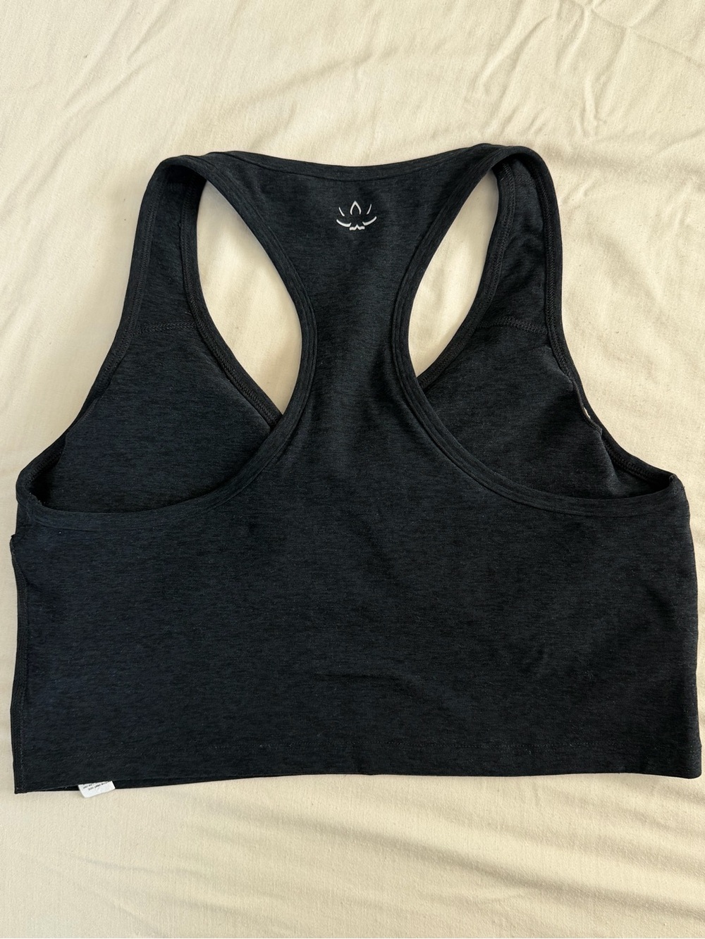 Beyond Yoga Charcoal Black V-Neck Racerback Sports Bra - Picture 2 of 2